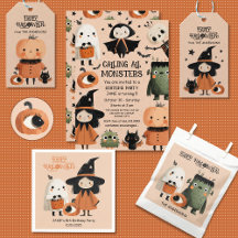 Calling All Monsters Whimsical Halloween Birthday 