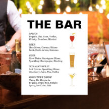 Cocktail Bar Menu Signs