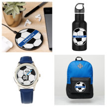 Sporty Soccer Players Name Monogram 