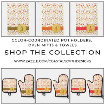 Color-Coordinated Pot Holders/Oven Mitts & Towels