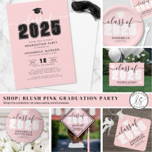 Graduate Girly Blush Pink Graduation Celebration