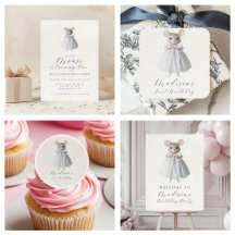 Preppy Mouse Vintage Inspired Kid's Birthday