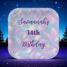 Shimmering Pastel Purple Glitter Chic Birthday