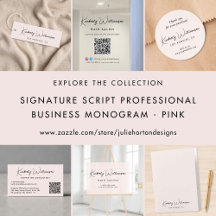 Signature Script Business Monogram - Pink