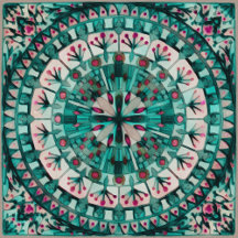 ma - MANDALA Tile - Boho Teal Deep Ocean Mosaic