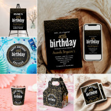 Elegant Black & Gold 40th Birthday Bash Collection