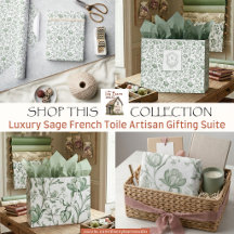 Luxury Sage French Toile Artisan Gifting Suite