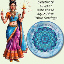 Diwali Aqua Blue Table Settings