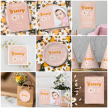 Retro Groovy One Girls 1st Birthday