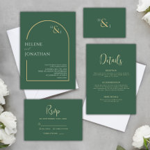 Green Modern Minimalist Elegant Wedding