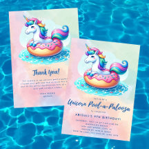 Rainbow Unicorn Pool Party Birthday Collection