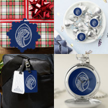 Blessed Virgin Mary, white lace, navy blue