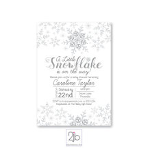 Silver Glitter Snowflakes Baby Shower