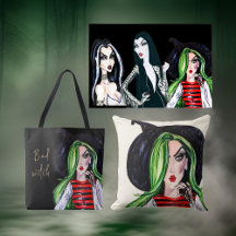 Watercolor High Fashion Witch