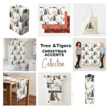 Christmas Tree & Cute Tiger Pattern