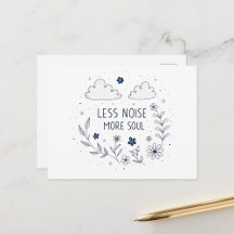Less Noise More Soul Botanical Hand Drawn Design
