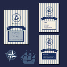 blue Anchor Stripe Maritime Destination Wedding 