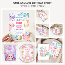 Cute Axolotl Birthday Party Collection