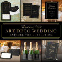 Classic Black and Gold Art Deco Wedding Suite