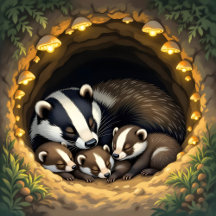 Napping Badger Family Collection