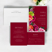 Burgundy floral collection