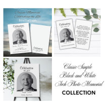 Classic Simple Black and White Arch Photo Memorial