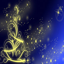 CHRISTMAS - TREE GOLDEN STARS NAVY BLUE