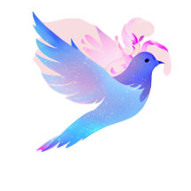 Beautiful Blue Watercolor Dove