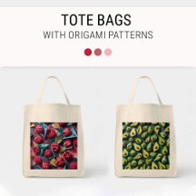 Tote Bags with Origami Patterns 