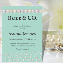 Elegant Bride & Co Teal Blue Pearl Bridal Shower