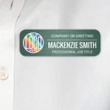 Green Employee ID Company Logo Badges & Name Tags