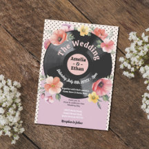 Music Record Wedding Floral 1950s Collection