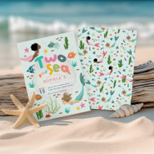 Girls Whimsical Two the Sea Mermaid 2nd Birthday