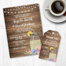 Wood Mason Jar lemon Floral