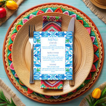 Aqua blue talavera vintage Mexican wedding