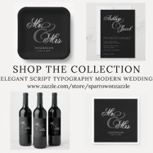 Elegant Script Typography Modern Wedding Suite