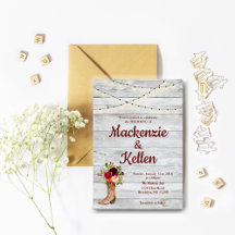 Marsala Boho Rustic Country Western Boot Set