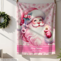 Pink Santa Claus Pinkmas Christmas Blankets