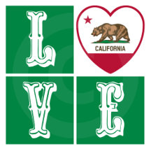 Love California State Flag Heart