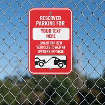 Custom Metal Reserved Parking Sign