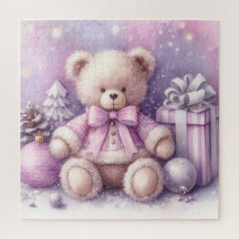 Cute Teddy Bears At Christmas Jigsaw Puzzles-5