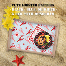 Cute Lobster + Red Monogram Home + Party Gear