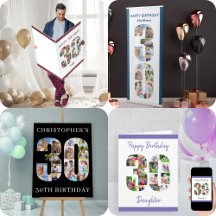 30th Birthday Photo Collage Numbers