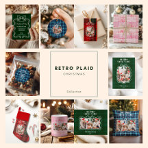 Retro Plaid Whimsical Holiday 