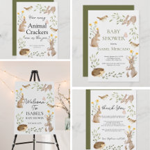 Greenery forest animals woodland Baby Shower