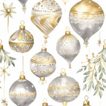 Gold Silver Christmas Ornaments Vintage 
