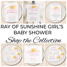 Little Ray Of Sunshine Pink Baby Shower Collection