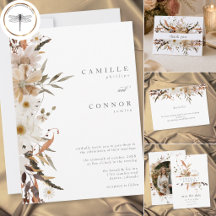 Boho Fall Floral Neutral Rustic Wedding