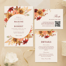  Elegant Fall Leaves Botanical Autumn Wedding Set
