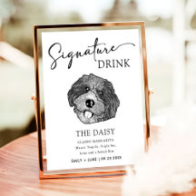 Bordoodle Dog Hand Drawing Personalized